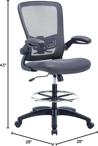 Miniatura 3 de Naomi Home Serena Silla ergonómica de malla de redacción, ajustable, malla transpirable, soporte lumbar, ergonómica y ajustable en altura ajustable