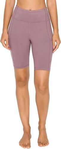 Miniatura 3 de Leggings Depot Pantalones cortos de yoga atléticos de cintura alta para mujer, pantalones cortos de entrenamiento para mujer