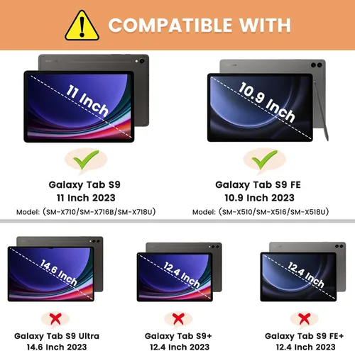 Miniatura 2 de INFILAND Funda para Samsung Galaxy Tab S10 Lite/10 FE/ S9 FE 5G de 10.9 pulgadas/Tab S9 de 11 pulgadas, Cubierta Ultra Delgada Multi-Ángulo