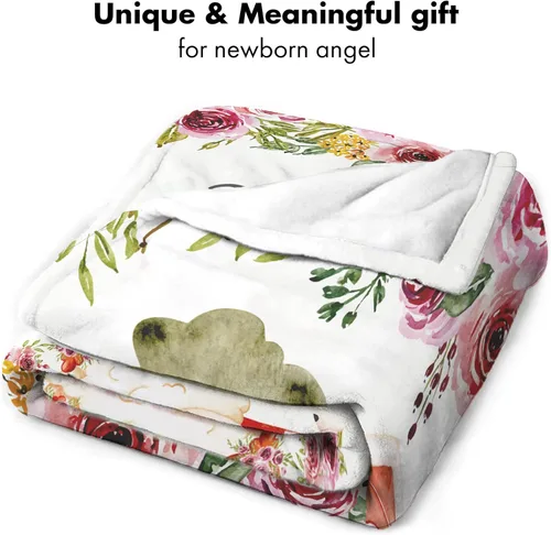 Miniatura 7 de Manta de bebé de granja personalizada, manta de bebé de animales de granja, manta de bebé floral, mantas florales para bebé, manta de bebé con Manta