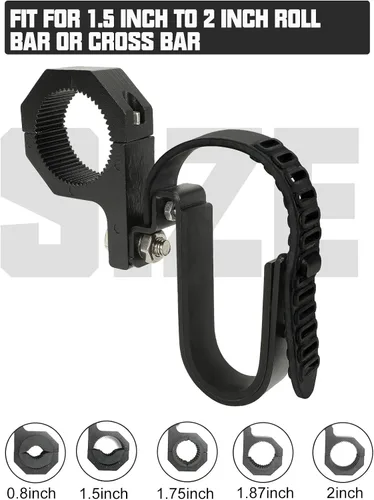 Miniatura 4 de SUNPIE Soporte de Rack para Herramientas de Caza para UTV - Soporte Universal de Barra Transversal para Polaris Canam Pioneer/Talon Kawasaki Arctic