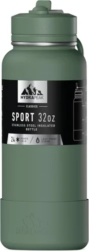 Miniatura 11 de Hydrapeak Botella de agua deportiva aislada de 32 onzas con tapa con popote, a prueba de fugas y derrames, mantiene las bebidas frías durante 24