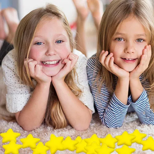 Miniatura 7 de 24 bolas de estrés de estrella, mini bolas de espuma para apretar, juguetes amarillos para aliviar la ansiedad para recompensas escolares, premios