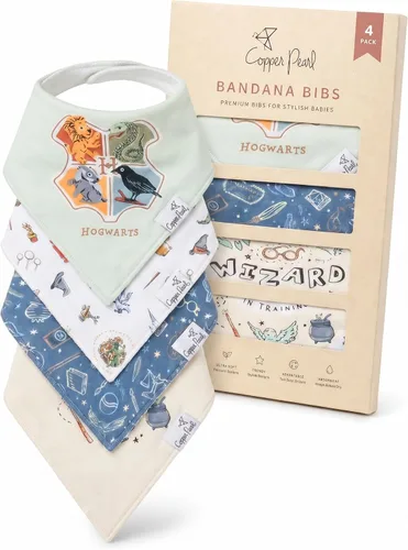 Miniatura 31 de Copper Pearl Baberos tipo bandana para bebé, paquete de 4 baberos de algodón suave para babear y dentición, absorbentes, ajuste ajustable, muchos