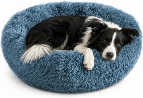 Miniatura 15 de Whiskers & Friends Camas para gatos de interior, cama mullida y calmante para gatos con forma de dona, cama para perros pequeños lavable, camas Gris