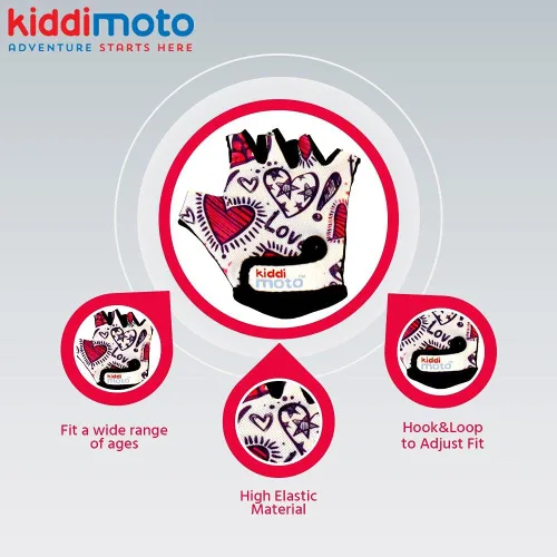 Miniatura 4 de Kiddimoto Kids Cycling Gloves Anti-Slip Kids Bike Gloves for Boys and Girls Fingerless Kids Mountain Bike Gloves for BMX, MTB Riding, Gymnastics