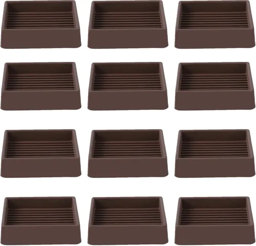 Miniatura 13 de Copas cuadradas de goma para muebles de 3 x 3, almohadillas antideslizantes para muebles, tapones de cama con agarre, protegen cualquier suelo