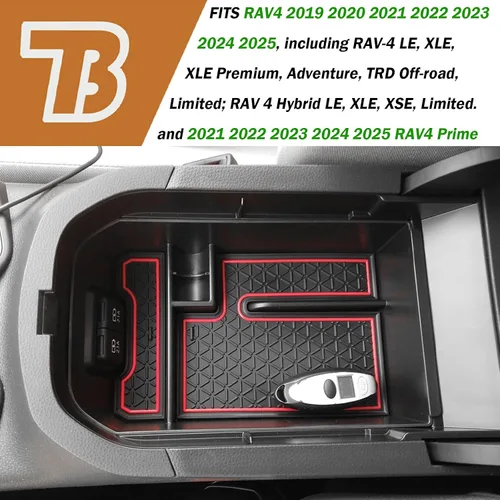Miniatura 4 de TACORBO Organizador de Consola Central Compatible con Toyota RAV4 2019 2021 2020 2022 2023 2024 2025 y 2021-2024 2025 RAV4 Prime Accesorios, Bandeja