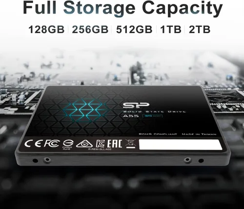Miniatura 5 de Silicon Power 128GB SSD 3D NAND A55 SLC Caché Rendimiento Aumentado SATA III 2.5" 7mm (0.28") Unidad de Estado Sólido Interna (SU128GBSS3A55S25AH)