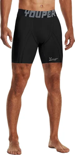 Miniatura 2 de Youper Pantalones cortos de compresión para adultos con bolsillo para tazas, partidarios atléticos para hombre para béisbol y fútbol