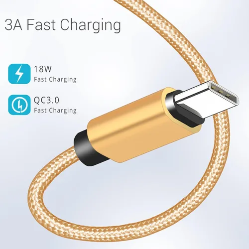 Miniatura 2 de Cable USB C de 1 pie, paquete de 4 unidades, cable USB A a USB C de carga rápida 3A, cable trenzado de nailon compatible con Samsung Galaxy A10e A20