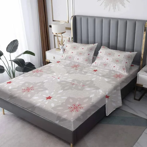 Miniatura 8 de Juego de sábanas de Navidad con diseño de muñeco de nieve de tamaño matrimonial, sábanas de Navidad, microfibra suave, bolsillo profundo, sábanas