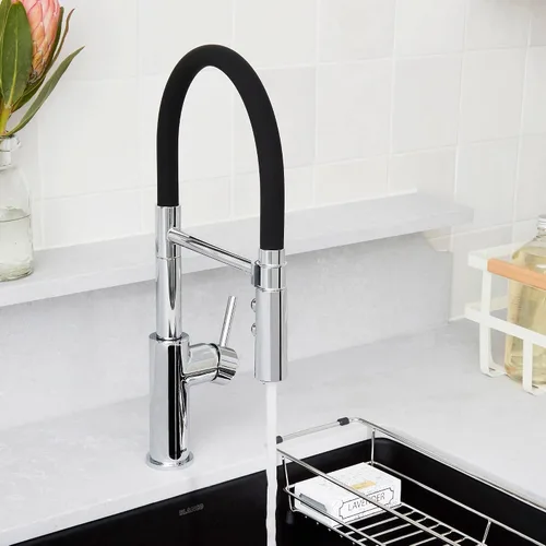 Miniatura 5 de BLANCO 402447 CATRIS Flexo Semi-Pro Pull-Down Grifo De Cocina De Arco Alto 1.5 GPM - Cromo