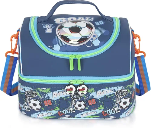 Miniatura 21 de Bolsa de almuerzo aislada de doble piso para niños, bolsa de comida grande para el regreso a la escuela, para niños, niñas, hombres y mujeres