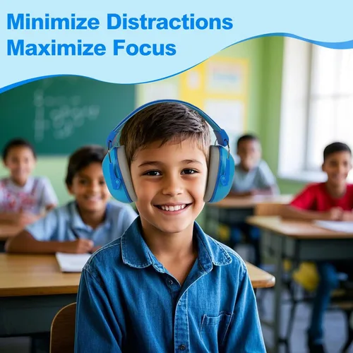 Miniatura 5 de Paquete de 2 auriculares con cancelación de ruido para niños, protección auditiva de 28 dB SNR orejeras con reducción de ruido para niños/niños