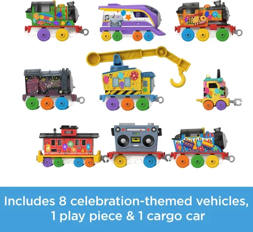 Miniatura 8 de Thomas & Friends Juego de regalo de trenes de juguete Thomas' 7 días de sorpresas, 10 vehículos fundidos a presión con carga para niños a partir