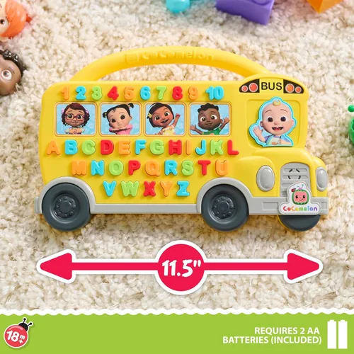 Miniatura 5 de Just Play Cocomelon - Autobús de aprendizaje, más de 85 frases de aprendizaje, contar, alfabeto, música, sonidos, amarillo, juguetes para niños