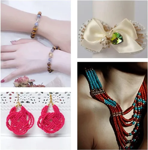 Miniatura 6 de Hilo elástico de 0.031 pulgadas para pulseras, 3 rollos de cordón elástico, cuerda elástica de cuentas de cristal para pulseras, cuentas