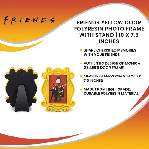 Miniatura 6 de Ukonic Friends - Marco de fotos de poliresina para puerta amarilla con soporte, para colgar fotos, decoración del hogar para escritorio, pared
