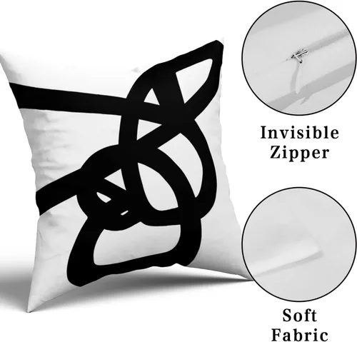 Miniatura 7 de Kawani Juego de 2 fundas de almohada de 18 x 18 pulgadas con diseño abstracto y moderno de graffiti con cremallera, juego de 2 fundas de almohada