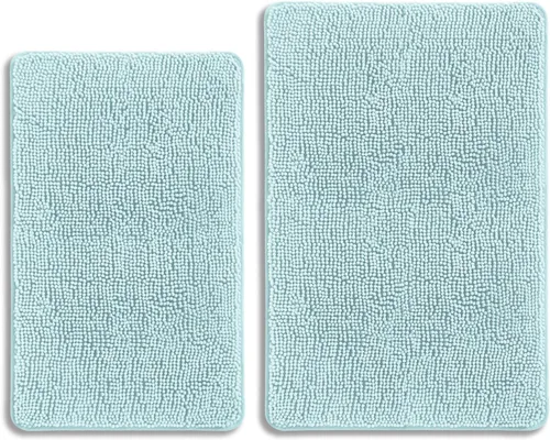 Miniatura 343 de Alfombra de baño pequeña de 12 x 18 pulgadas, lavable y absorbente, antideslizante, alfombra de baño de felpilla gruesa y suave para baño, ducha
