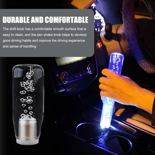 Miniatura 5 de 1 unidad de pomo de cambio LED para coche con burbuja, pomo de cambio de vehículo de cristal liso impermeable, reemplazo universal de pomo de cambio