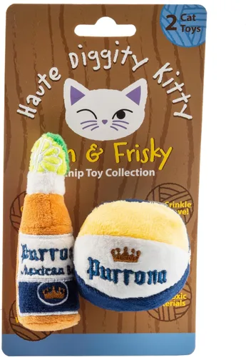 Miniatura 18 de Haute Diggity Kitty Gatos Cinta Azul + Conjunto de Gatito Vaquero, Juguetes de Felpa para Gatos Rellenos de Hierba Gatera con Sonido Crujiente