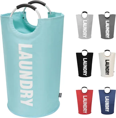 DOKEHOM - Canasta de lavandería grande de 90 litros, bolsa de lavandería plegable, canasta de ropa alta y autónoma, contenedor de lavado plegable