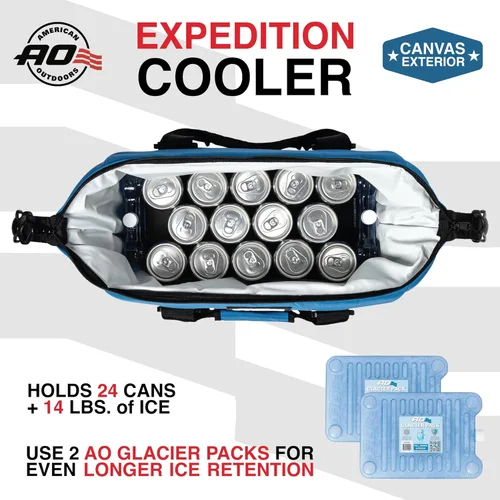 Miniatura 13 de Bolsa de enfriador AO Coolers Expedition de lona con lados blandos, a prueba de fugas, aislada, ligera Azul marino