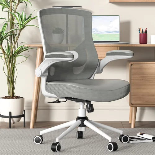 Miniatura 10 de CYKOV Silla de oficina, silla de escritorio con respaldo alto, altura ajustable y diseño ergonómico, silla de computadora para oficina en casa