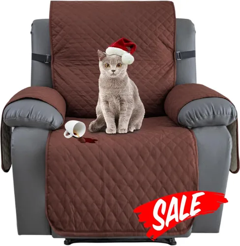 Miniatura 53 de XINEAGE Funda para Loveseat Reclinable Resistente al Agua, Fundas para Loveseat Reclinable de 2 Asientos con Bolsillos, Funda Protectora para Café