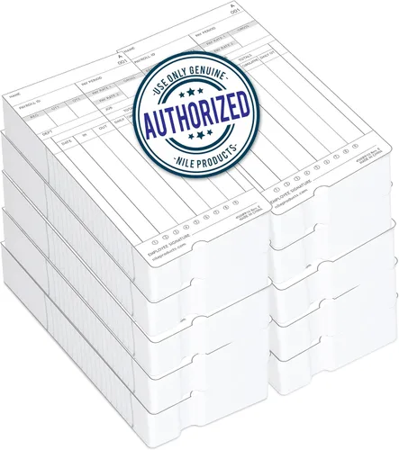 Nile Products, 4500PP10MB 1,000 tarjetas de tiempo auténticas y auténticas en idioma inglés para el reloj de tiempo del Nilo modelo 4500PP, tarjetas