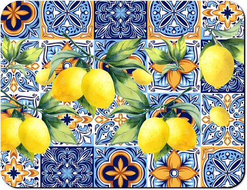 Miniatura 27 de Tapete de secado de platos para encimera de cocina 20x12 pulgadas, tapete de secado rápido de platos lavable, tapete de drenaje absorbente con Limón