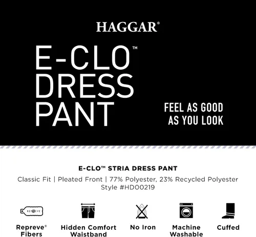 Miniatura 5 de Haggar Men's Eclo Repreve Stria Pleat Front Dress Pant