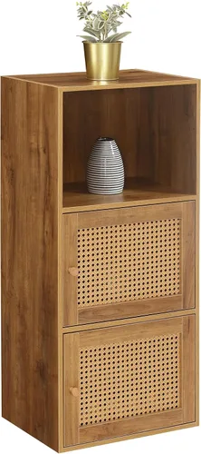Miniatura 4 de Convenience Concepts Xtra Storage - Armario de 2 puertas de tejido bohemio de 16.5 pulgadas, organizador de almacenamiento moderno con estante, 2
