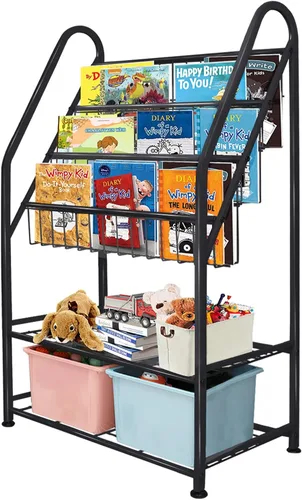 Miniatura 10 de aboxoo Estantería infantil independiente para habitación de niños pequeños de 18 pulgadas, organizador de juguetes, estantería blanca estable