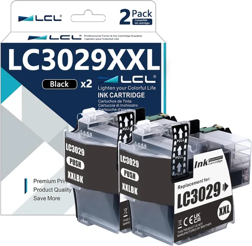 LCL Cartucho de tinta de repuesto compatible para Brother LC3029 XXL LC3029BK de alto rendimiento MFC-J5830DW J5830DWXL J5930DW J6535DW J6535DWXL