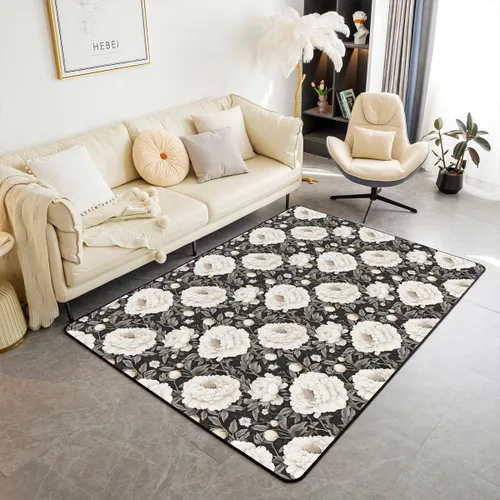 Miniatura 13 de jejeloiu Groovy Flower Area Rug 3x5 Retro Floral Boho Living Room Rugs for Bedroom 70S Hippie Groovy Flowers Bohemian Decor Carpet Psychedelic Beige