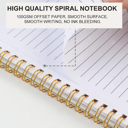 Miniatura 5 de Joyberg Cuaderno estético en espiral, 2 cuadernos bonitos, cuadernos de 8.3 x 6 pulgadas para mujeres, cuaderno en espiral A5 para oficina, escuela