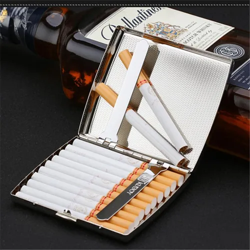 Miniatura 8 de Estuche para cigarrillos de metal tamaño King de 85mm, capacidad para 20, resistente, a prueba de humedad, cierre seguro - Diseño compacto portátil