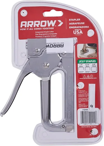 Miniatura 10 de Arrow JT21CM - Pistola grapadora profesional de carga ligera para tapicería, manualidades, oficina, compatible con grapas de 14", 516 o 38