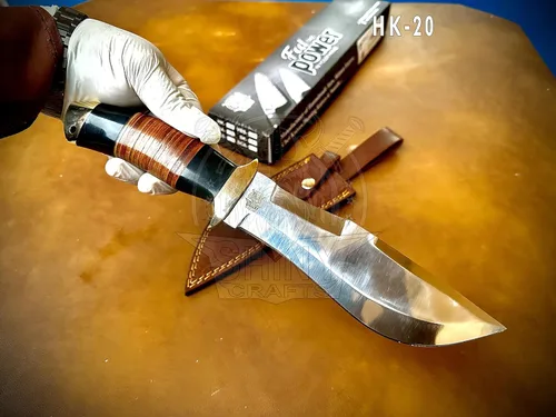Miniatura 2 de Cuchillo grande forjado hecho a mano de 13 pulgadas, cuchillo de hoja fija, cuchillo Bowie de espiga completa, cuchillo de caza, cuchillo