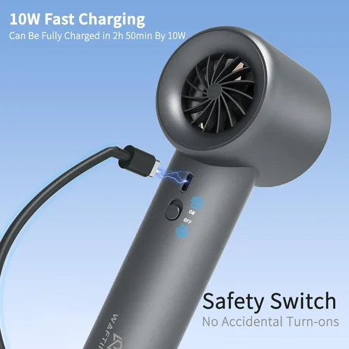 Miniatura 6 de Ventilador portátil, ventilador turbo personal de mano con 1-100 velocidades ajustables, 5000 mAh [15 horas de tiempo de trabajo máximo] recargable