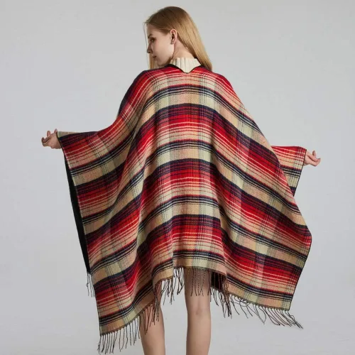 Miniatura 3 de Bakerdani Poncho de pashmina con borla para mujer, suéter de capa