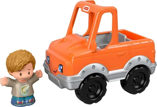 Fisher-Price Little People - Juguete para niños pequeños, ayuda a un amigo a recoger camión, vehículo naranja y figura para jugar a partir de 1 años