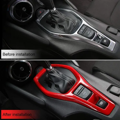 Miniatura 4 de CheroCar Cubierta decorativa del panel de cambios con adhesivo decorativo para tablero de instrumentos para Chevrolet Camaro 2016+, accesorios