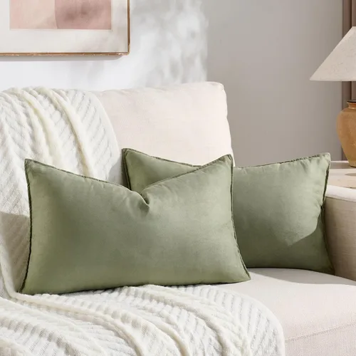 Miniatura 22 de Fancy Homi - Paquete de 2 fundas de almohada decorativas azul real de 14x14 pulgadas para sala de estar, sofá cama, sofá, decoración moderna bohemia