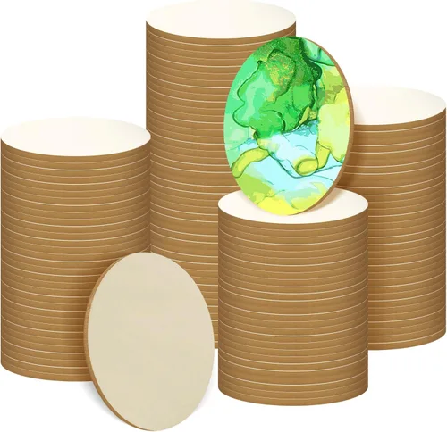 200 círculos redondos de madera para manualidades, disco redondo de madera de 2 pulgadas, círculos de madera sin terminar, adornos de madera natural