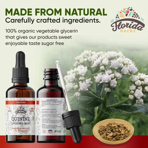 Miniatura 3 de Extracto de tintura de quinina, líquido de quinina (Cinchona officinalis) Suplemento de hierbas de corteza seca, sin OMG, sin gluten en glicerina