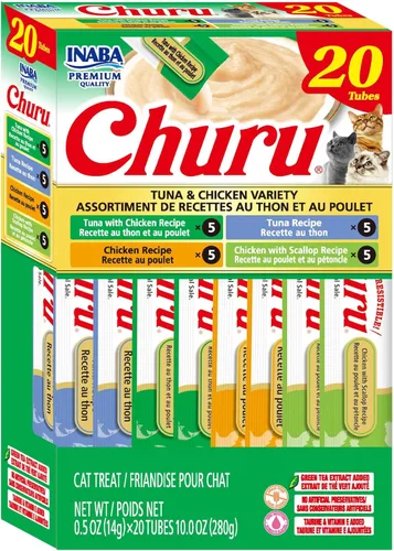 Miniatura 19 de INABA Churu - Bocadillos para gatos, puré cremoso para gatos, sin cereales, que se puede lamer y exprimir, suplemento con vitamina E y taurina, 0.5